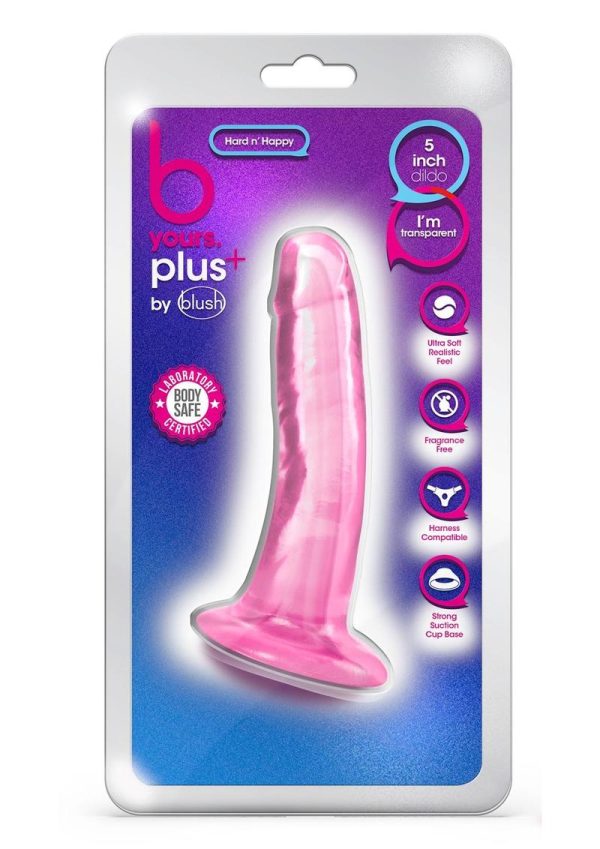 B Yours Plus Hard n` Happy Realistic Dildo 5.5in - Pink