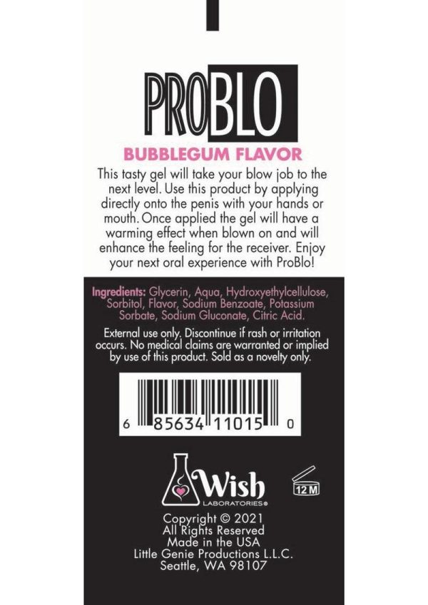 ProBlo Oral Pleasure Flavored Gel 1.5oz - Bubblegum