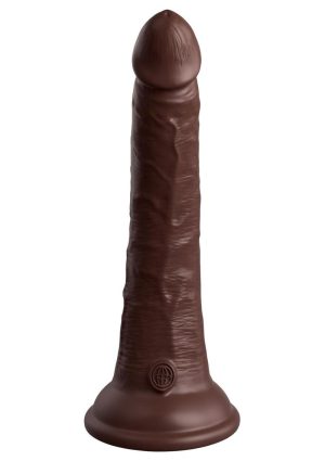 King Cock Elite Dual Density Silicone Dildo 7in - Chocolate