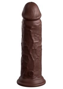 King Cock Elite Dual Density Silicone Dildo 8in - Chocolate