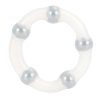 Metallic Bead Ring Silicone Cock Ring - Clear