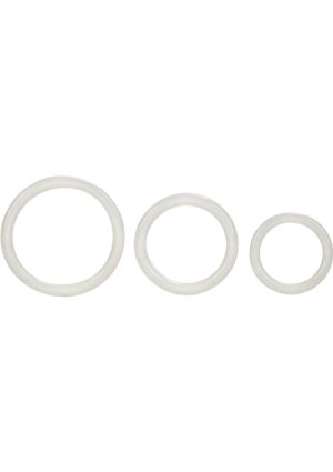 Tri Rings Cock Ring Set (3 Piece Set) - White