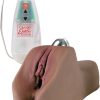 Lacey`s Afro-Centric Vibrating Masturbator with Bullet and Remote Control - Pussy and Ass - Chocolate