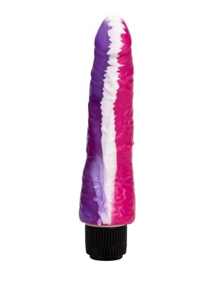 Funky Jelly Curved Vibrator 7.5in - Pink