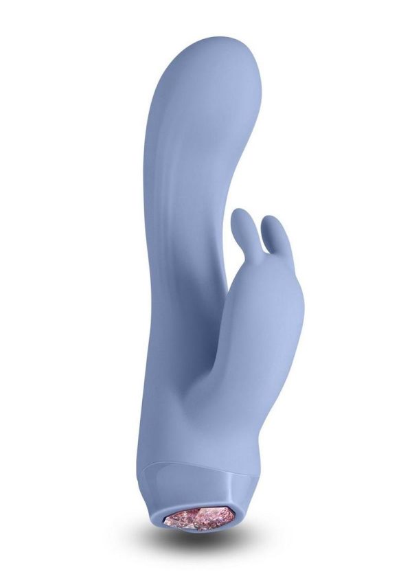 Charms Ivy Rechargeable Silicone Rabbit Vibrator- Blue