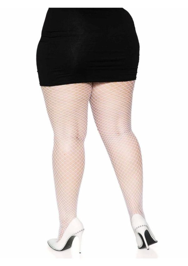 Leg Avenue Spandex Industrial Net Tights - 1X-2X - White