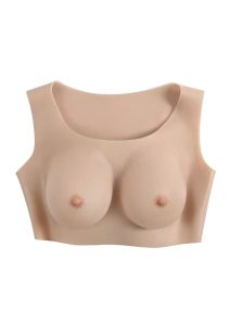 Gender X Breast Plate Silicone C Cup - Vanilla