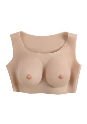 Gender X Breast Plate Silicone C Cup - Vanilla