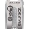RealRock Skin Realistic Striaght Dildo without Balls 6in - Clear