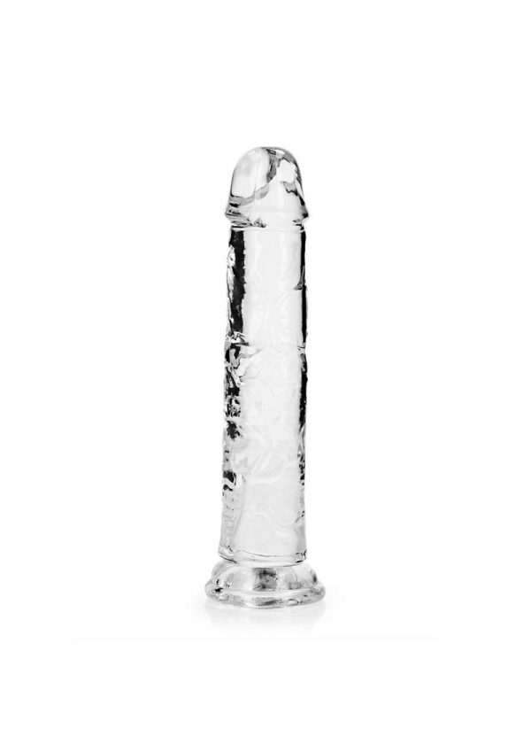 RealRock Skin Realistic Striaght Dildo without Balls 8in - Clear