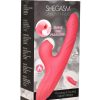 Shegasm Candy-Thrust Rechargeable Silicone Thrusting and Sucking Rabbit Vibrator - Pink