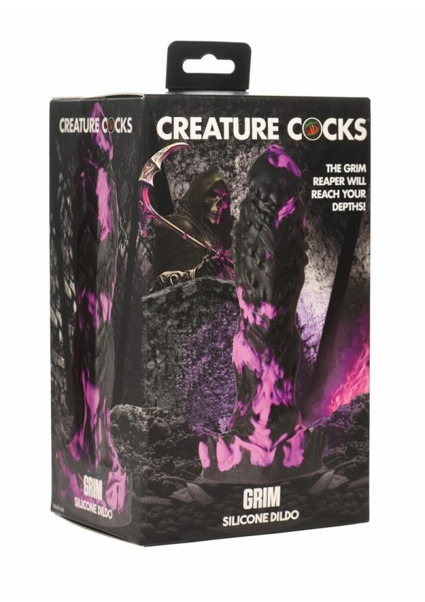 Creature Cocks Grim Silicone Dildo - Purple/Black