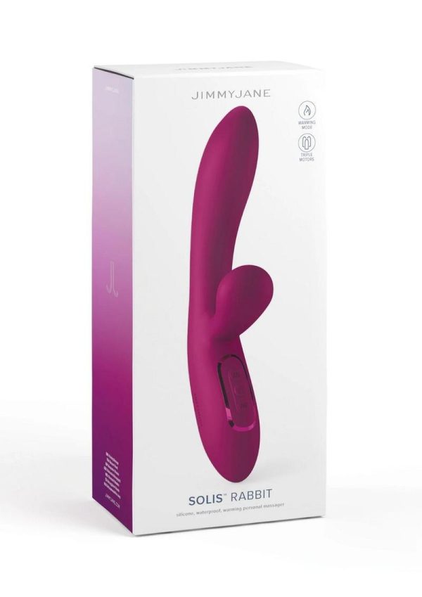 JimmyJane Solis Rabbit Rechargeable Silicone Dual Vibrator - Fuchsia