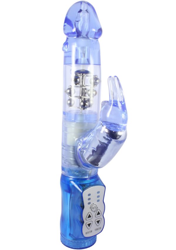 Jack Rabbit Beaded Rabbit Vibrator - Blue