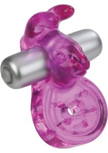 Micro Vibe Arouser Bunny Vibrating Cock Ring - Purple