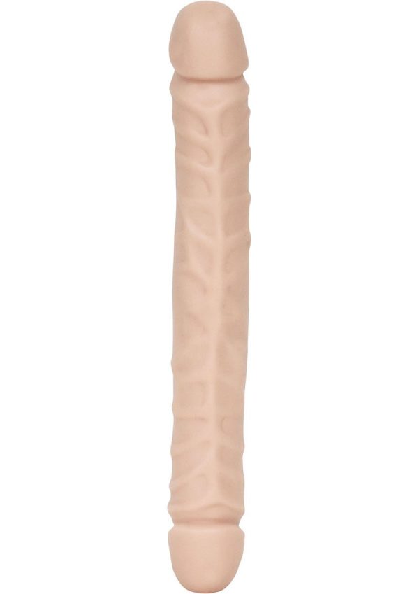 Jr. Veined Double Header Dildo 12in - Vanilla