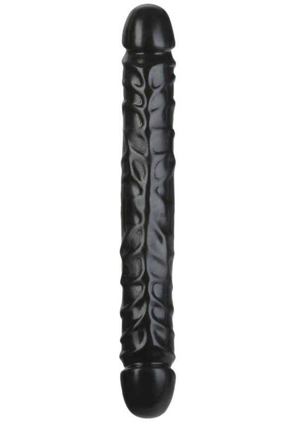 Jr. Veined Double Header Dildo 12in - Black