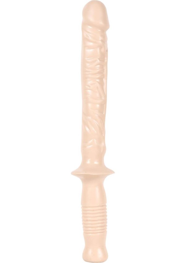 Classic The Manhandler with Handle Dildo 10in - Vanilla