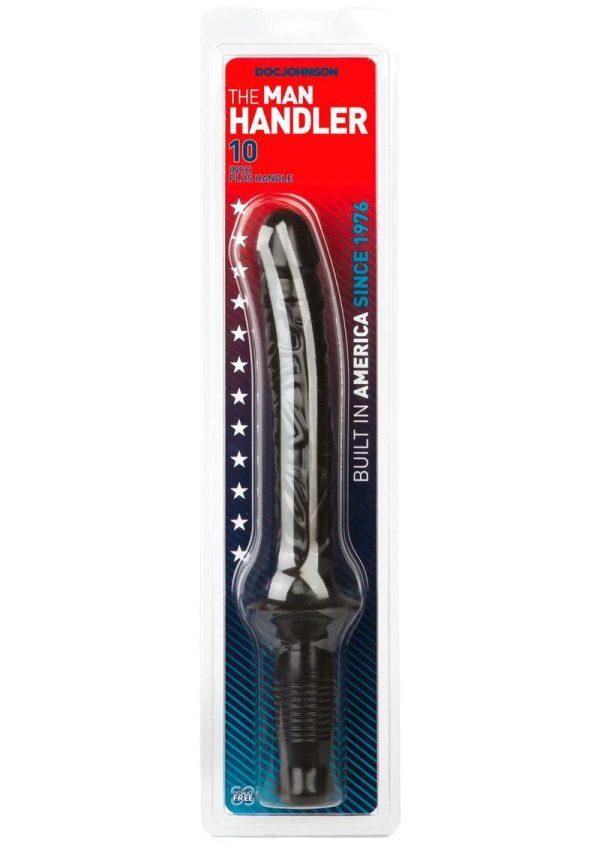 The Manhandler Dildo with Handle 10in - Black