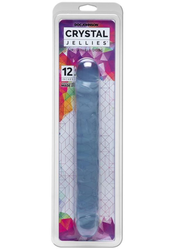 Crystal Jellies Jr. Double Dildo 12in - Clear