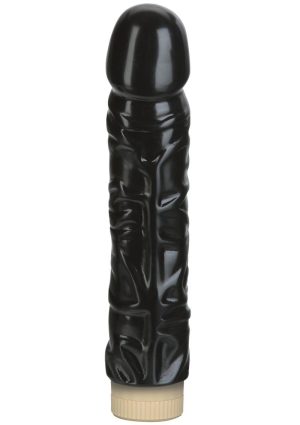 Quivering Cock Vibrating Dildo 8in - Black