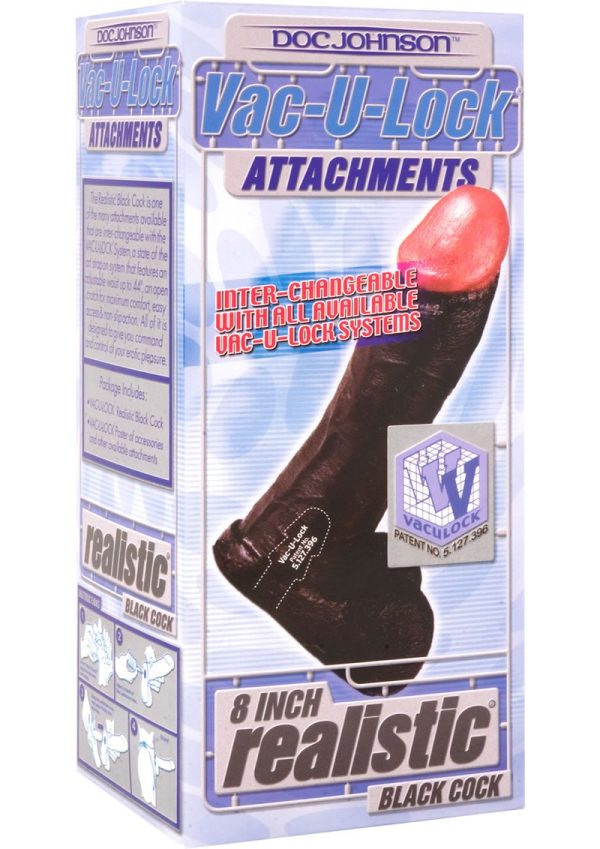 Vac-U-Lock Realistic Dildo 8in - Chocolate