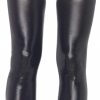 Leg Avenue Wet Look Thigh Highs - Small/Medium - Black