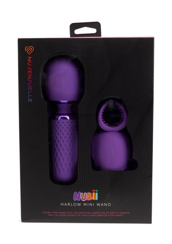 Nu Sensuelle Harlow Nubii Rechargeable Silicone Mini Heating Wand with Attachment - Purple