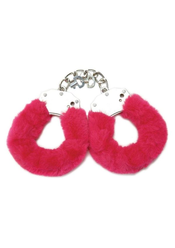 WhipSmart Furry Cuffs with Eye Mask - Hot Pink