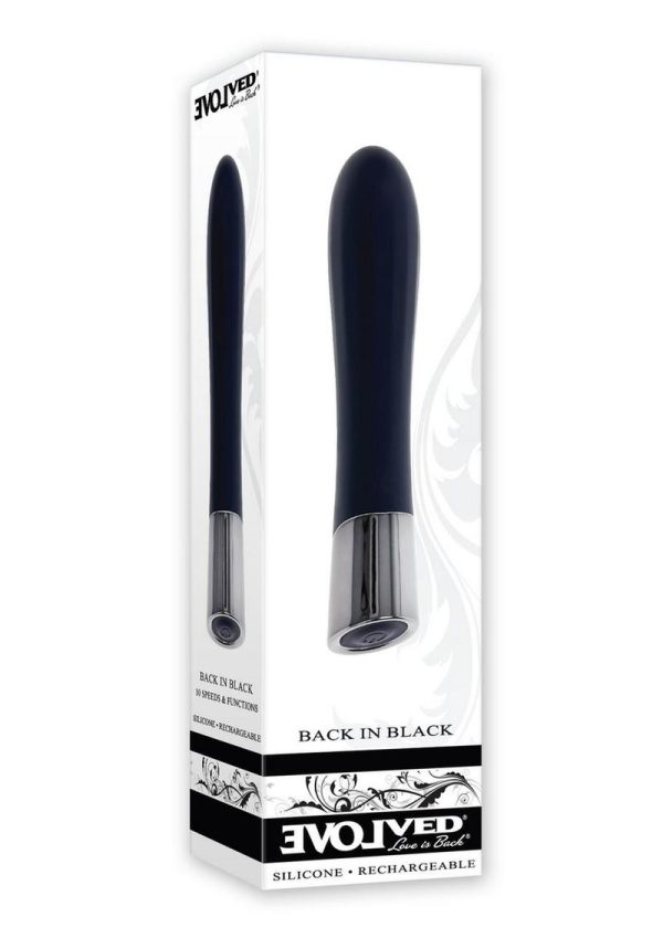 Back in Black Rechargeable Silicone Bullet - Black