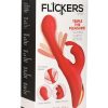 Inmi Rabbit Flick Flicking Silicone Rabbit Vibrator - Red