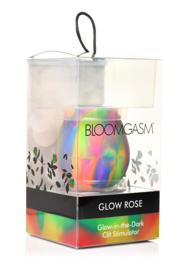 Bloomgasm Glow Rose Rechargeable Silicone Glow-in-the-Dark Rose Clit Stimulator - Multicolor