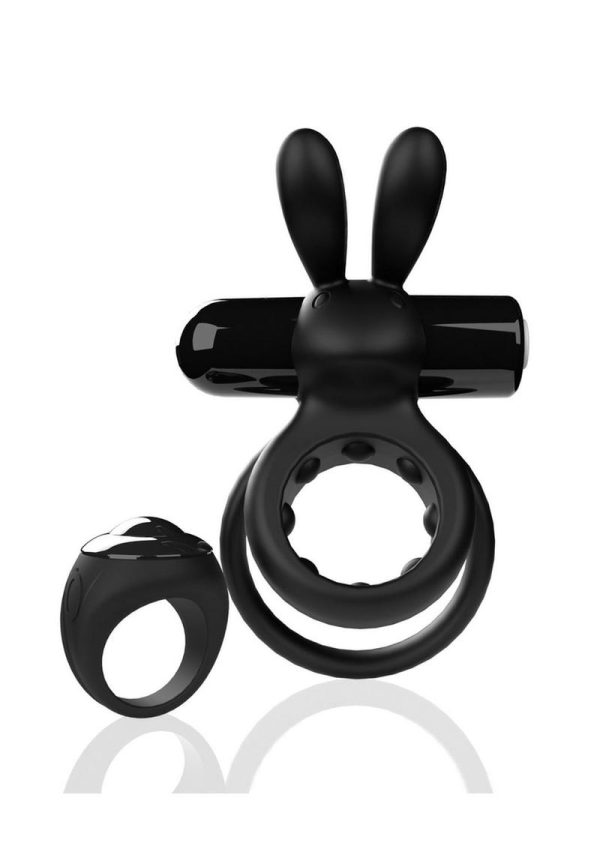 Screaming O Ohare Remote Control Rechargeable Silicone Vibrating Cock Ring - Black