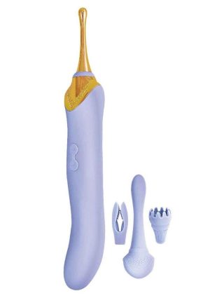 Goddess Lavender Elegance Rechargeable Silicone Dual End Massager - Lavender