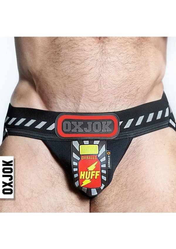 Popper Jock 3D Rubber Huffer Jock - Black/Red - Medium