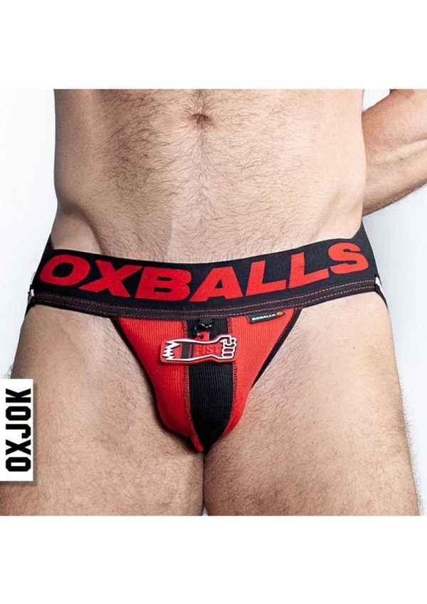 Fister 3D Rubber Fist Jock - Black/Red - Large