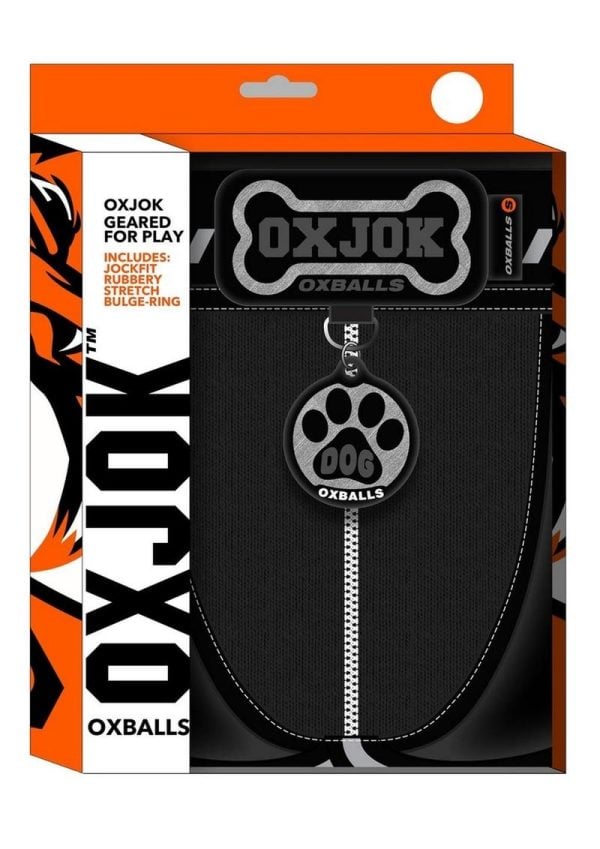 Dog Pack Pup Taggers 7-Tag Dog Jock - Black/Silver - Small