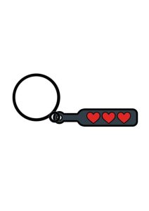 Paddle Hearts Keychain - Red/Grey
