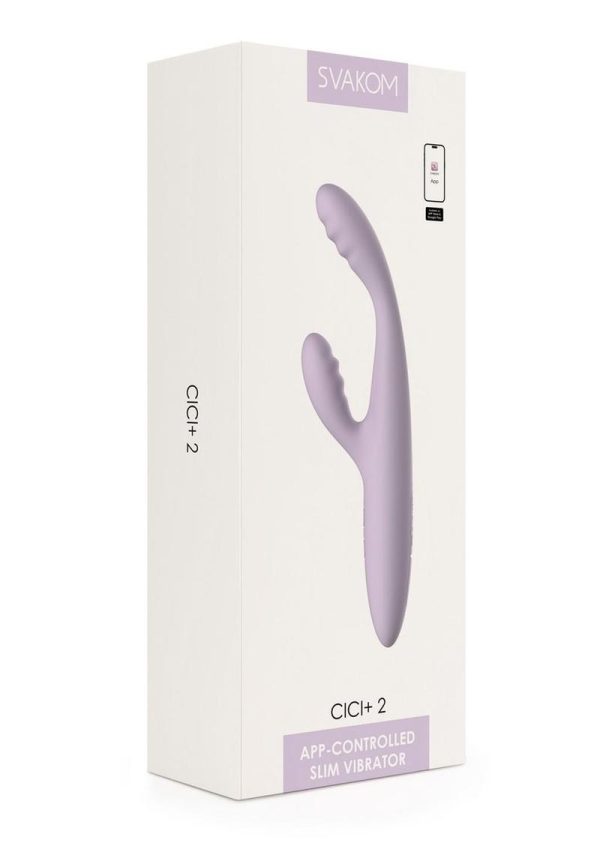 Svakom CICI Plus 2 Rechargeable Silicone App Controlled G-Spot Warming Vibrator - Lavender