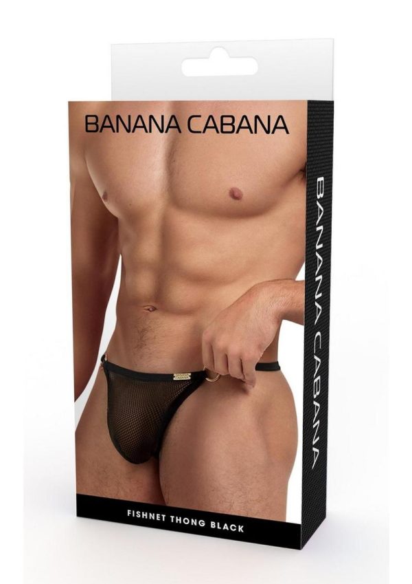 Banana Cabana Mesh G-String - Small/Medium - Black