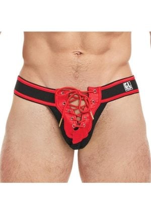 Goal Line Lace-Up Jockstrap - Large/XLarge - Red