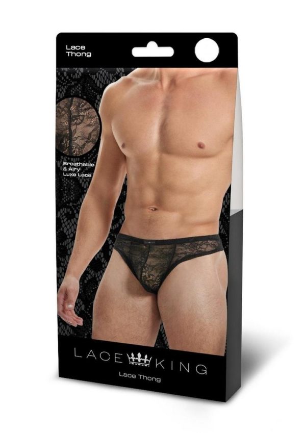 Lace King Lace Thong - Medium/Large - Black