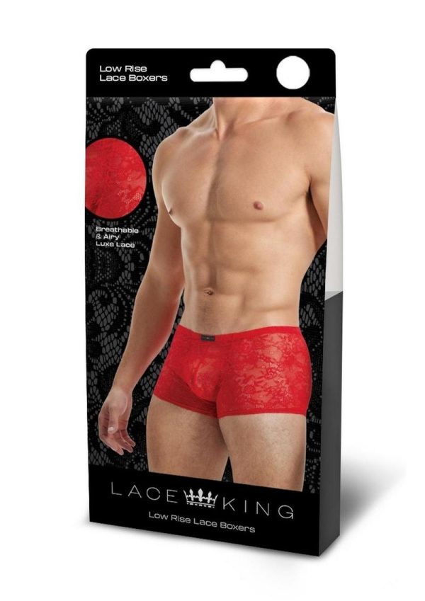 Lace King Lace Boxers - Medium/Large - Red