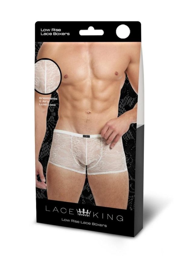 Lace King Lace Boxers - Small/Medium - White