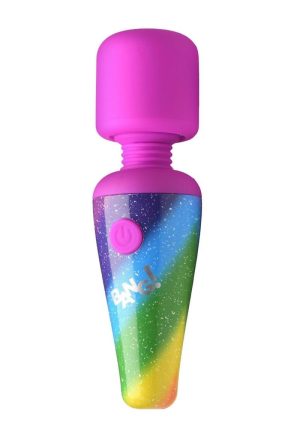 Bang! Rainbow Mini Wand Rechargeable Silicone Vibrator - Multicolor