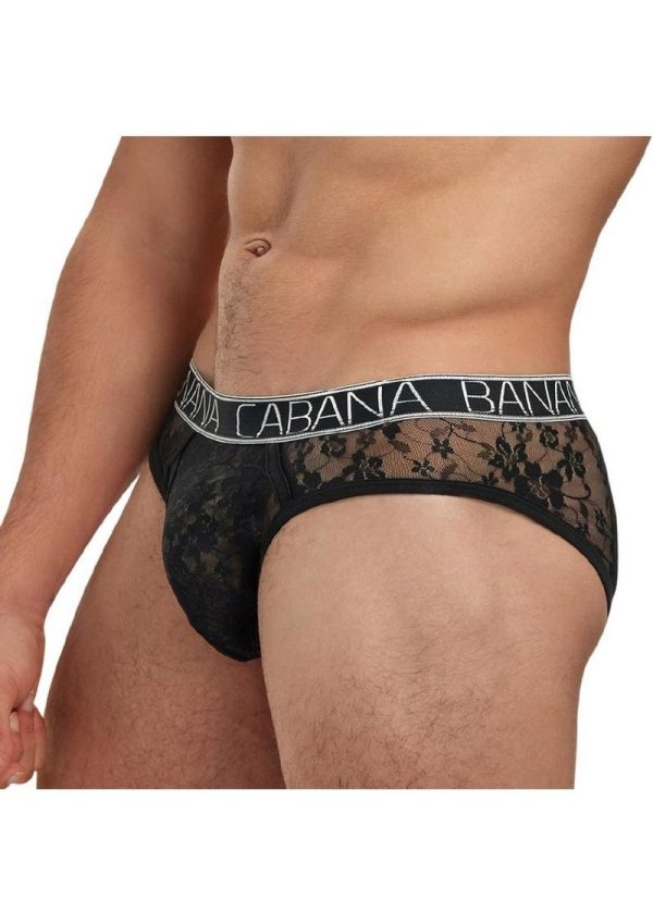 Banana Cabana Lace Nights Low Rise Brief - Medium/Large - Black