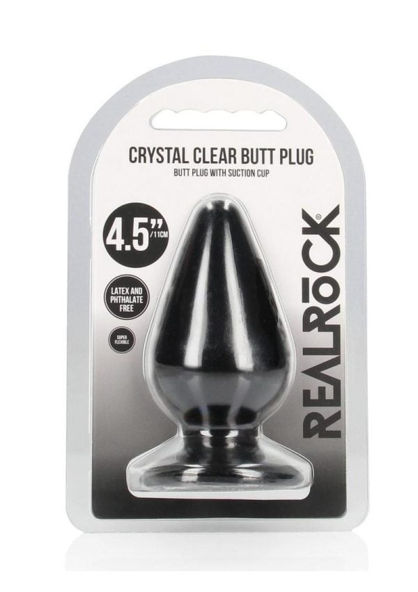 RealRock Crystal Clear Anal Plus 4.5in - Black