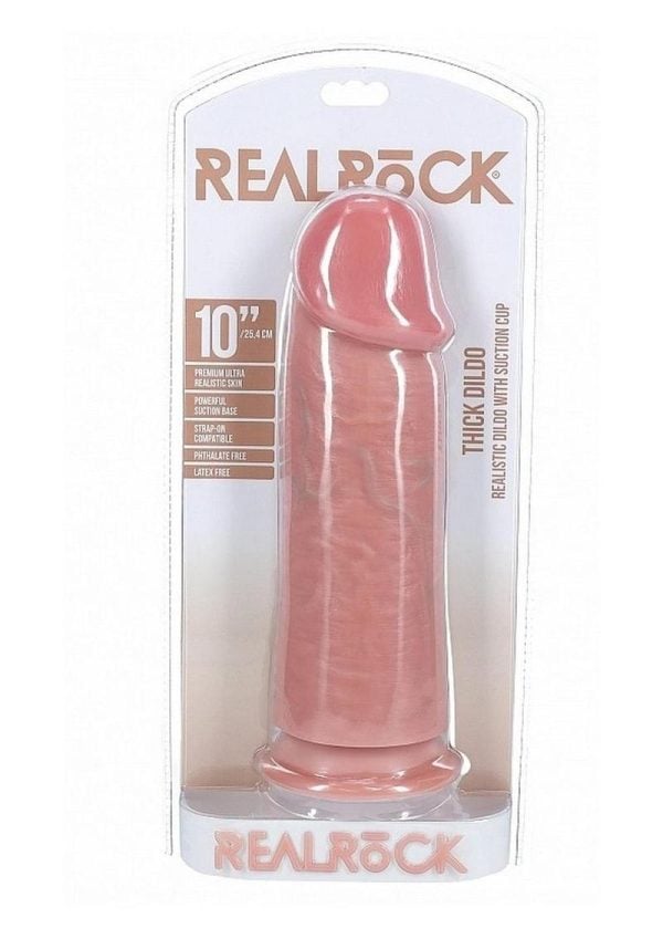 RealRock Ultra Realistic Skin Extra Thick No Balls 10in - Vanilla