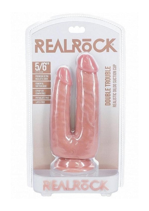 RealRock Ultra Realistic Skin Double Trouble 5in/6in - Vanilla