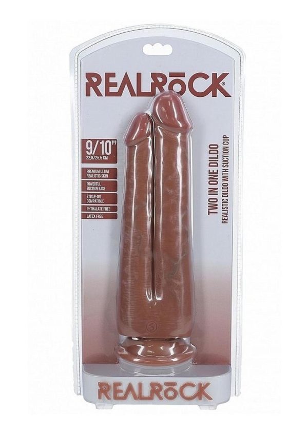 RealRock Ultra Realistic Skin Two in One 9in/10in - Caramel